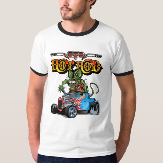 Cartoon Retro-frisierte Auto T-Shirt (Vorderseite)