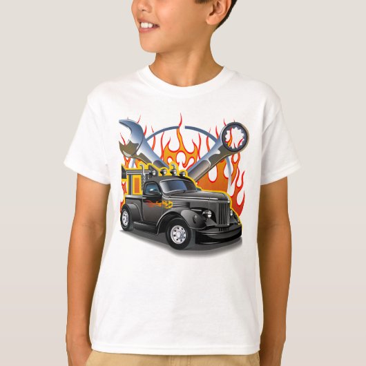 Cartoon Retro-frisierte Auto T-Shirt (Vorderseite)