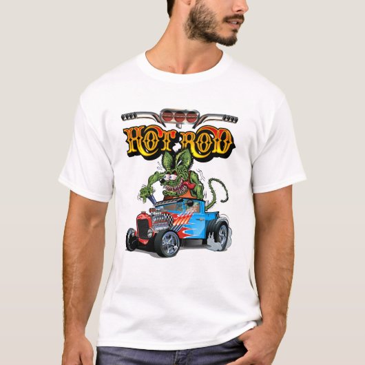 Cartoon Retro-frisierte Auto T-Shirt (Vorderseite)