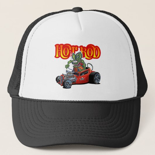 Cartoon Retro-frisierte Auto Truckerkappe (Vorderseite)