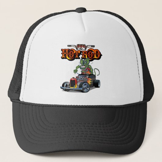 Cartoon Retro-frisierte Auto Truckerkappe (Vorderseite)