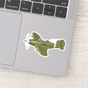 Cartoon-Retro-Kämpfer Flugzeug Aufkleber