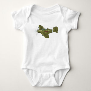 Cartoon-Retro-Kämpfer Flugzeug Baby Strampler