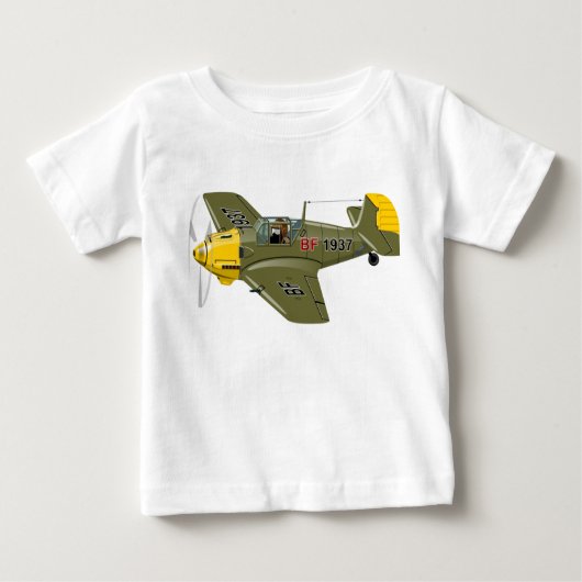 Cartoon-Retro-Kämpfer Flugzeug Baby T-shirt (Vorderseite)