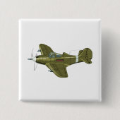 Cartoon-Retro-Kämpfer Flugzeug Button (Vorderseite)