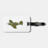 Cartoon-Retro-Kämpfer Flugzeug Gepäckanhänger (Rückseite horizontal)