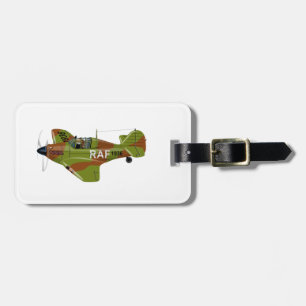Cartoon-Retro-Kämpfer Flugzeug Gepäckanhänger