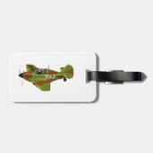 Cartoon-Retro-Kämpfer Flugzeug Gepäckanhänger (Rückseite horizontal)