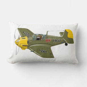 Cartoon-Retro-Kämpfer Flugzeug Lendenkissen