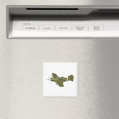 Cartoon-Retro-Kämpfer Flugzeug Magnet (In Situ (Geschirrspüler))