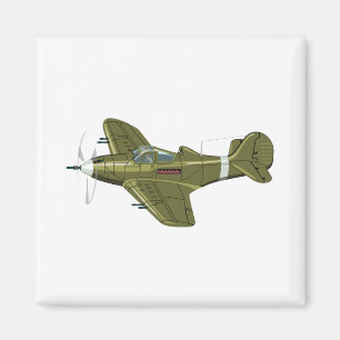 Cartoon-Retro-Kämpfer Flugzeug Magnet