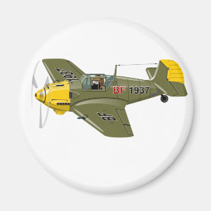 Cartoon-Retro-Kämpfer Flugzeug Magnet