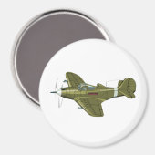 Cartoon-Retro-Kämpfer Flugzeug Magnet (Vorderseite/Rückseite)