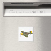 Cartoon-Retro-Kämpfer Flugzeug Magnet (In Situ (Geschirrspüler))