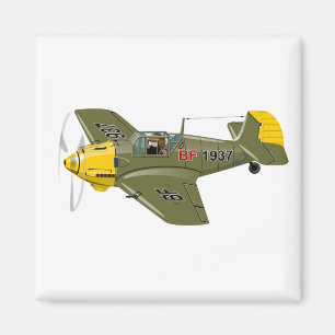 Cartoon-Retro-Kämpfer Flugzeug Magnet