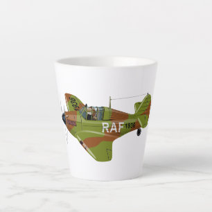 Cartoon-Retro-Kämpfer Flugzeug Milchtasse