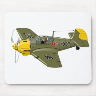 Cartoon-Retro-Kämpfer Flugzeug Mousepad