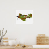 Cartoon-Retro-Kämpfer Flugzeug Poster (Küche)