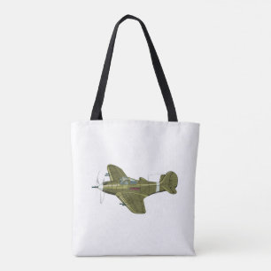 Cartoon-Retro-Kämpfer Flugzeug Tasche