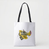 Cartoon-Retro-Kämpfer Flugzeug Tasche (Vorderseite)