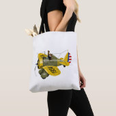 Cartoon-Retro-Kämpfer Flugzeug Tasche (Von Nahem)