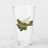 Cartoon-Retrobomber Glas (Rückseite)