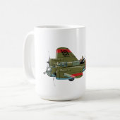 Cartoon-Retrobomber Kaffeetasse (Vorderseite Links)
