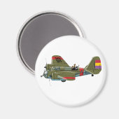 Cartoon-Retrobomber Magnet (Vorderseite/Rückseite)