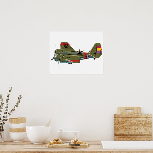 Cartoon-Retrobomber Poster (Küche)