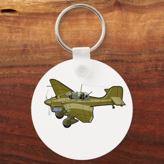 Cartoon-Retrobomber Schlüsselanhänger (Vorderseite)