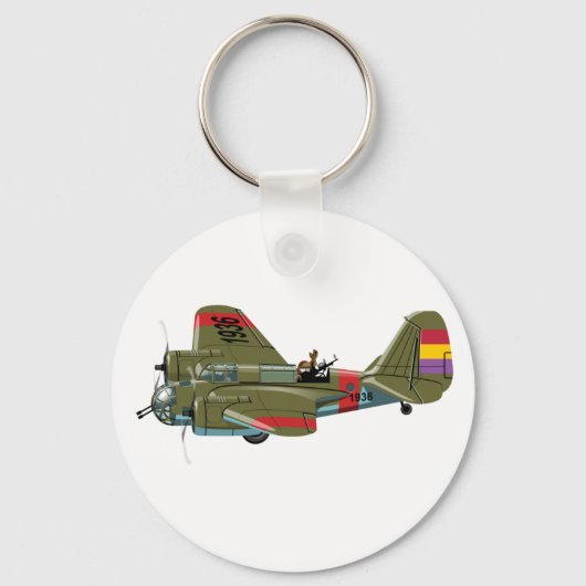 Cartoon-Retrobomber Schlüsselanhänger (Vorderseite)