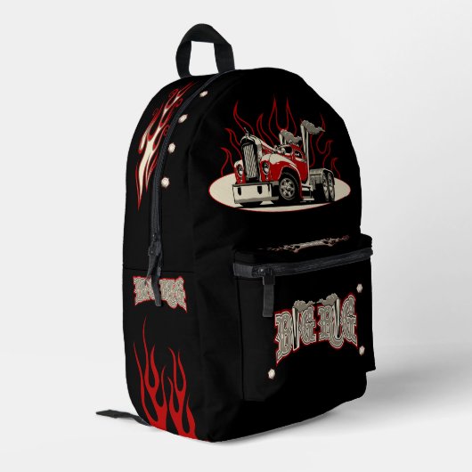 Cartoon-Retrofahrzeug Bedruckter Rucksack (Rückseitige Ecke links)