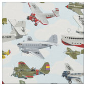 Cartoon-Retroflugmuster Stoff (Nahaufnahme)