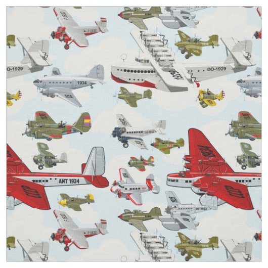 Cartoon-Retroflugmuster Stoff (Muster)