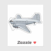 Cartoon-Retroflugzeug Aufkleber (Blatt)