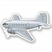 Cartoon-Retroflugzeug Aufkleber (Vorderseite)