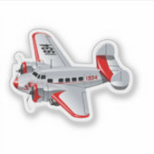 Cartoon-Retroflugzeug Aufkleber (Vorderseite)