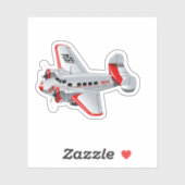 Cartoon-Retroflugzeug Aufkleber (Blatt)