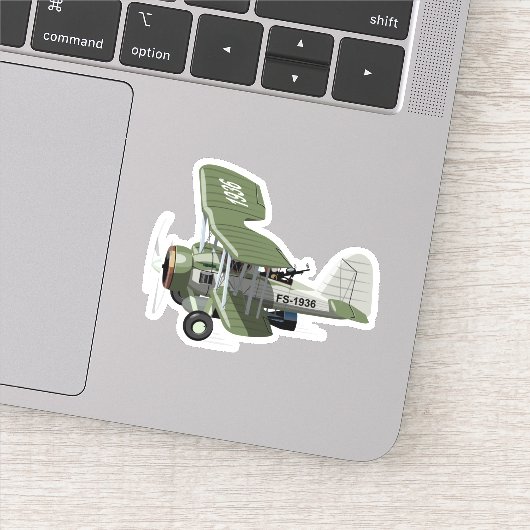 Cartoon-Retroflugzeug Aufkleber (Detail)