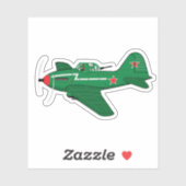 Cartoon-Retroflugzeug Aufkleber (Blatt)