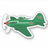 Cartoon-Retroflugzeug Aufkleber (Vorderseite)