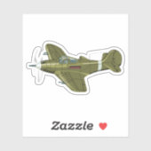 Cartoon-Retroflugzeug Aufkleber (Blatt)