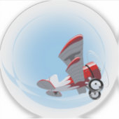 Cartoon-Retroflugzeug Aufkleber (Vorderseite)