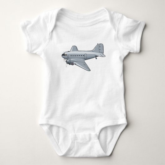 Cartoon-Retroflugzeug Baby Strampler (Vorderseite)