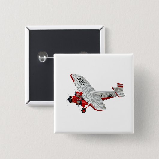 Cartoon-Retroflugzeug Button (Vorne & Hinten)