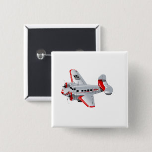 Cartoon-Retroflugzeug Button