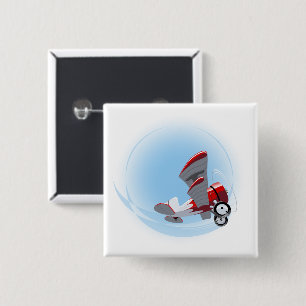 Cartoon-Retroflugzeug Button