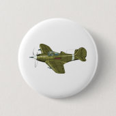 Cartoon-Retroflugzeug Button (Vorderseite)