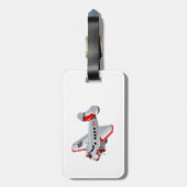 Cartoon-Retroflugzeug Gepäckanhänger (Rückseite vertikal)