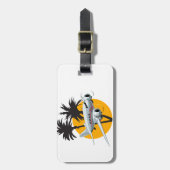 Cartoon-Retroflugzeug Gepäckanhänger (Vorderseite vertikal)